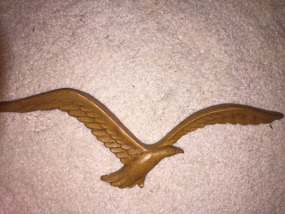 Antique Nautical Decor SEAGULLS Birds Set of 2 4.5 X 12 Plastic w Look of Wood