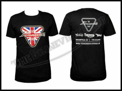 The Bonneville Shop Patent Plate Black T-Shirt Triumph Norton BSA PN# TBS-9989