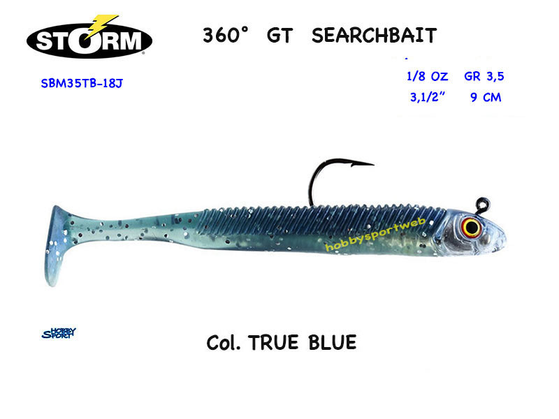 STORM 360&deg; SEARCHBAIT 3-1/2'' TRU BLUE SBM35TB-18J ESCA SILICONE 3,5 GR