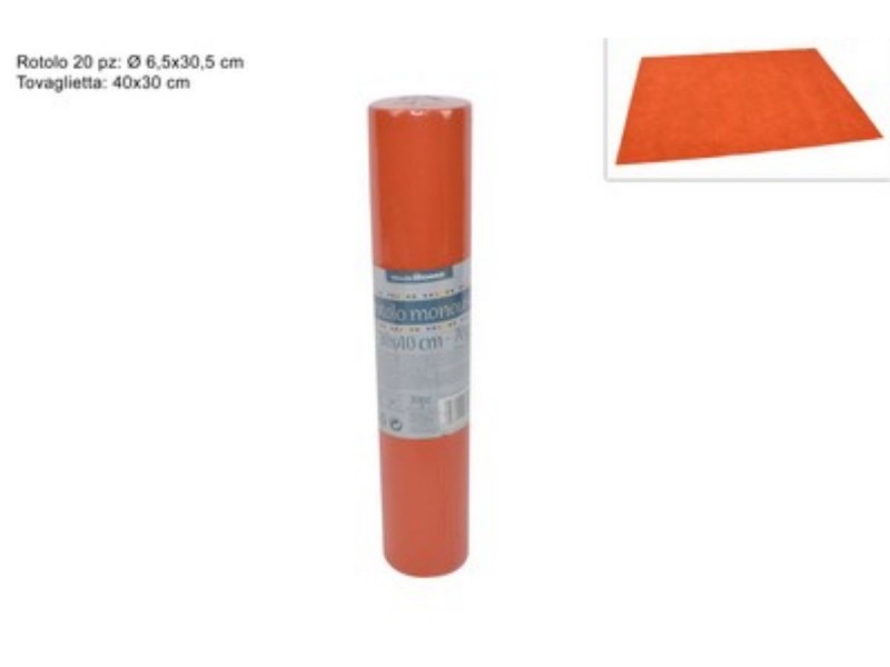 Tovagliette Tovaglie A Strappo Runner Tnt Rullo 20 Pezzi 30x40cm Arancione dfh
