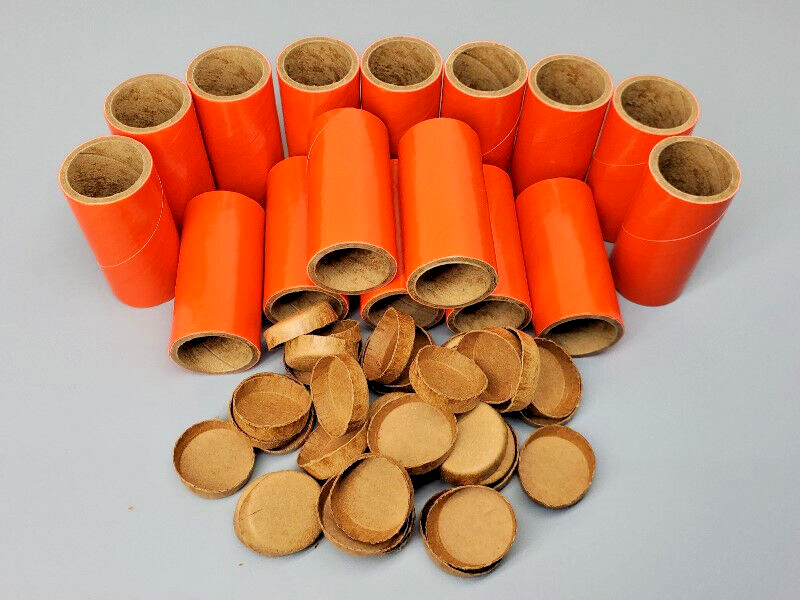 25pc Orange Fireworks Tubes & Caps Heavy Wall 1" x 2-1/2" x 1/8"  37mm