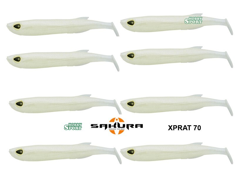 SAKURA XPRAT SHAD 3" - 7cm COLORE 077 PEARL WHITE 2,4 GR SPINNING MARE SPIGOLA