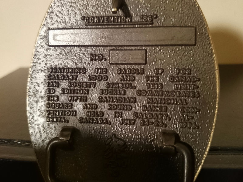 1986 CALGARY BRASS BELT BUCKLE 