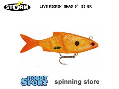 STORM LIVE KICKIN SHAD 5" GLF CARASSIO DORATO 25 GR ARTIFICIALE LUCCIO SPINNING