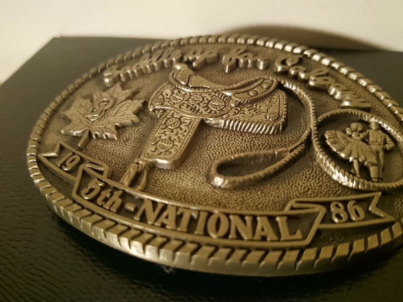1986 CALGARY BRASS BELT BUCKLE 