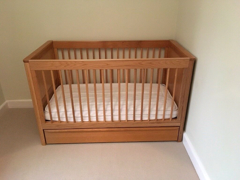 Marks And Spencer Solid Oak Cot Bed And Tallboy Chest Of Drawers