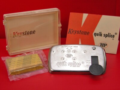 New KEYSTONE Quik Splice Regular 8mm Movie FILM SPLICER With Splicing Tape
