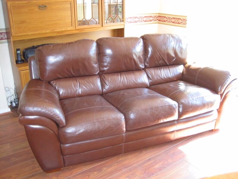 3 piece brown leather suite in Great Barr, West Midlands Gumtree