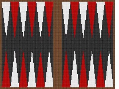 Backgammon Red White Needlepoint Kit or Canvas (Game)