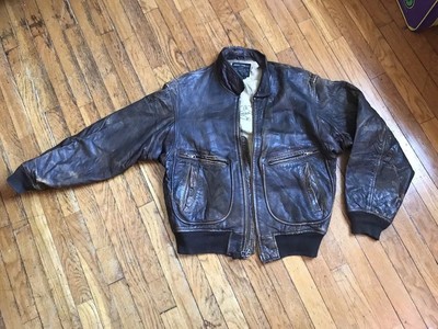セカイモン | avirex leather bomber jacket navy | eBay公認 Vintage 1987 Avirex Type A 2 Distressed Leather BomberFlight Jacket