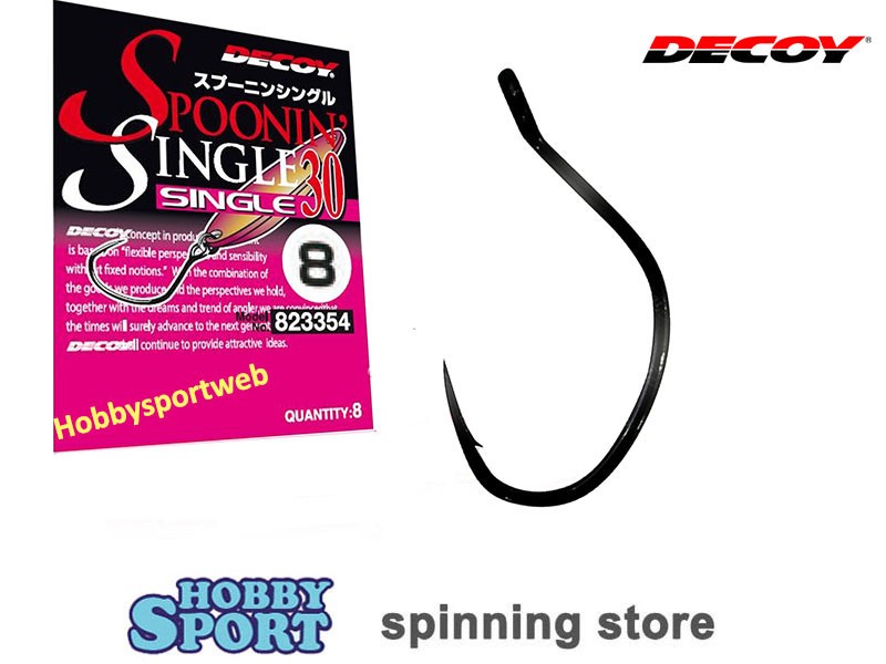 AMI DECOY SINGLE 30 SIZE 8 HOOK RICAMBIO PER SPOON AMO PER MICRO ONDULANTI