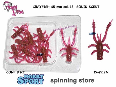 CRAYFISH 45 mm Col. 12 PLUM AROMA SQUID - LIGHT ROCK FISHING PZ 8 CRAZY FISH