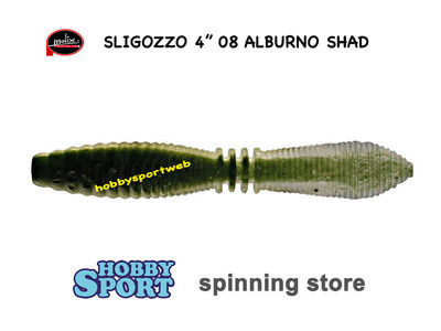 MOLIX SLIGOZZO 4,14" COL. 08 ALBURNO SHAD SILICONICO x SPINNING BLACK BASS