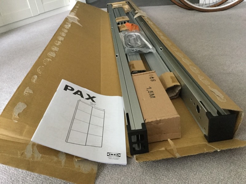 IKEA pax pair of sliding door frame w rail, aluminium in Coventry