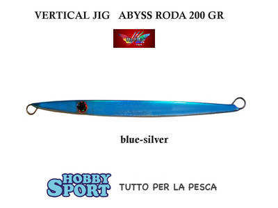 VERTICAL JIG MILO ABYSS MODELLO RODA 200  GR COL BLUE CM 23 PESCA MARE RICCIOLA