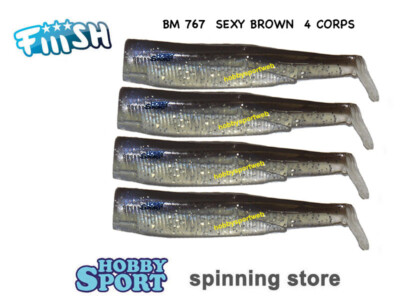 BLACK MINNOW FIIISH SIZE 1BM 767 SEXY BROWN 4 CORPS RICAMBIO 70 MM SPINNIING