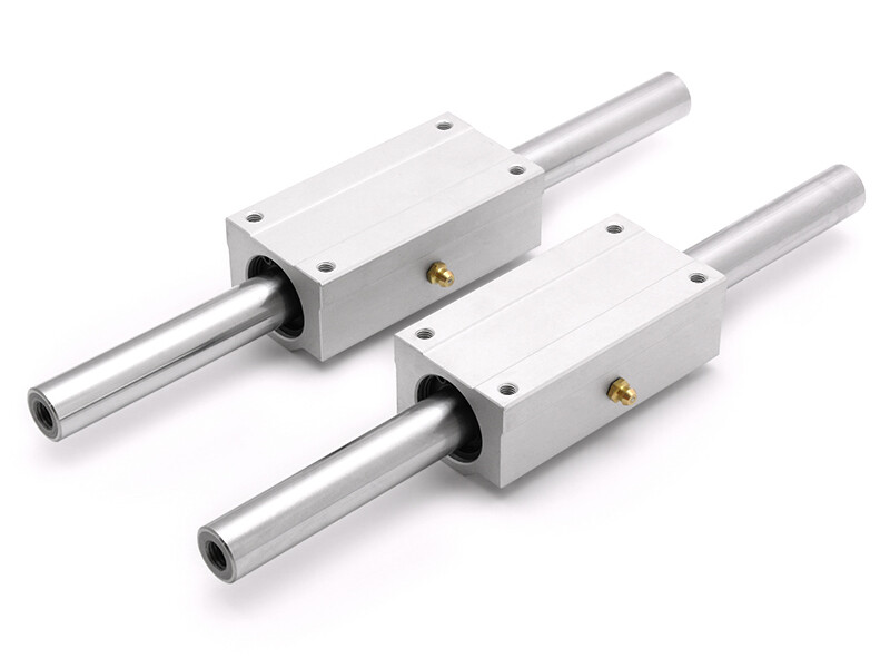 SET: 2x Linearlager SCE20LUU 2x Präzisionswelle 20mm h6 1000mm, Gewinde M10x25