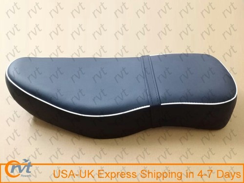 42-9072 Dual Seat, White Piping - BSA A7/A10/B31/B33 Swinging Arm