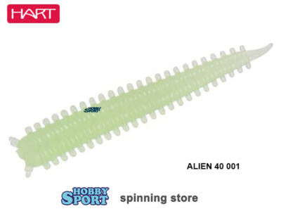 HART ALIEN 40 COL 001  GLOW VERDE  mm 40 SILICONICO ROCK FISHING SPINNING