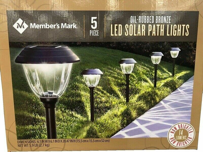 MEMBER'S MARK OIL-RUBBED BRONZE LED SOLAR PATH LIGHTS, 5 COUNT *NIOB