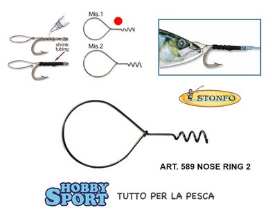 STONFO 589 NOSE RING 2 - SIZE 1 INNESCO ESCA VIVA TRAINA MARE DENTICE RICCIOLA