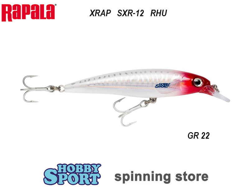 RAPALA X-RAP SXR-12 COLORE RHU RED HEAD  22 GR SUSPENDING  12 CM SPINNING MARE