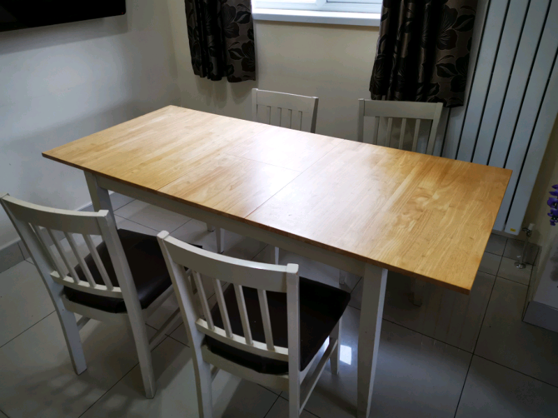 Rubber wood Dining Table and 4 Matching Chairs in Carryduff, Belfast