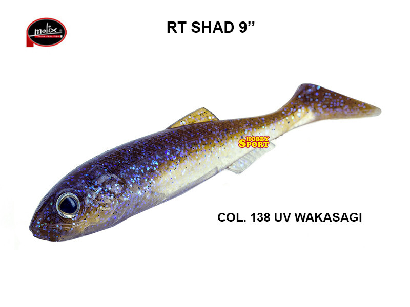 MOLIX RT SHAD 9" COL 138 UV WAKASAGI SPINNING x LUCCIO e SILURO CONFEZIONE SFUSA