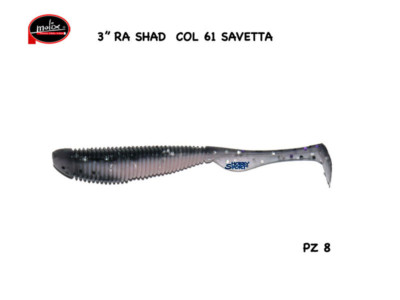 MOLIX RA SHAD 3,0'' COL 61 SAVETTA SPINNING LAGO FIUME BLACK BASS MARE SPIGOLA