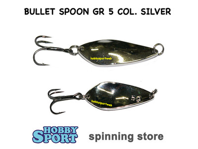 BULLET TROUT SPOON GR 5  RAPTOR COLORE  SILVER - AREA TROUT - SPINNING