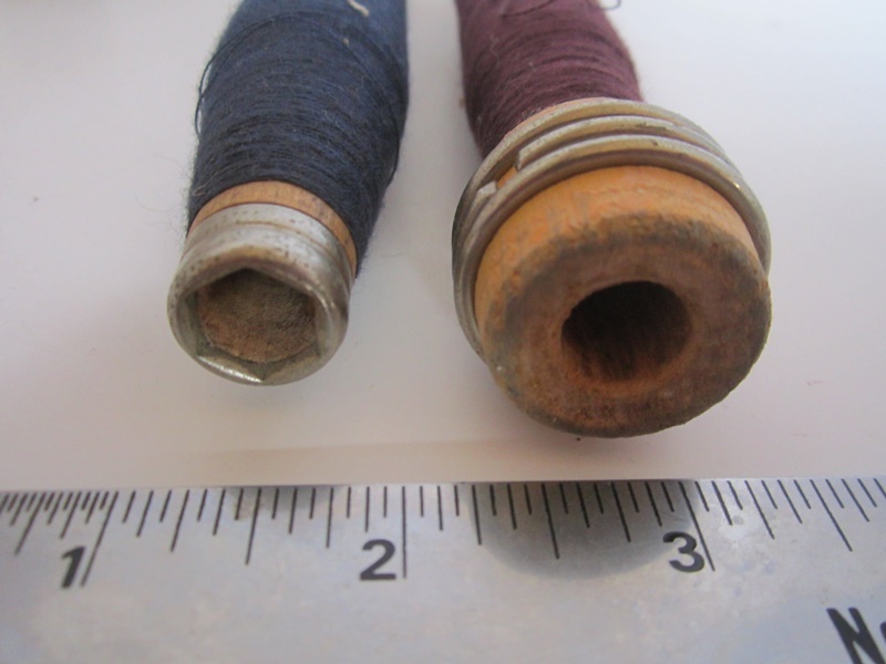 3 Antique Wooden Bobbins From Early Woolen Mills