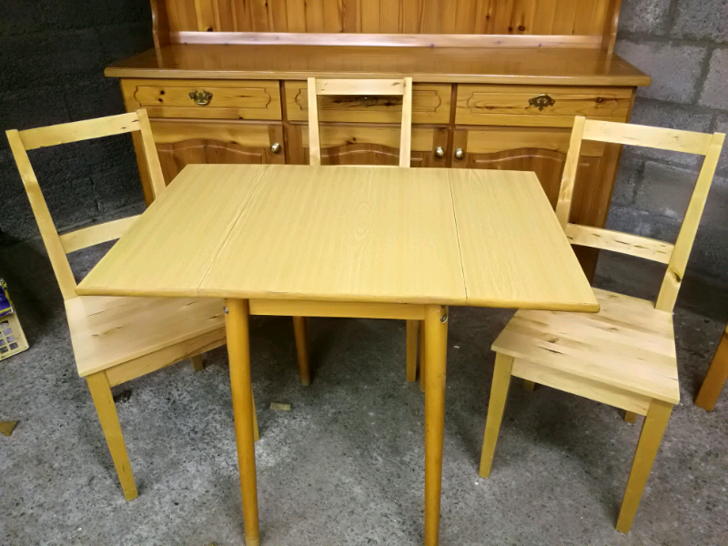 Vintage folding kitchen table with 3 chairs in Cardenden, Fife Gumtree