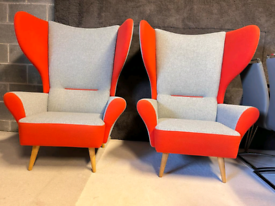 Pair of Designer Wingback Chairs 🌟 BRAND NEW EX-DISPLAY 🌟 sofa