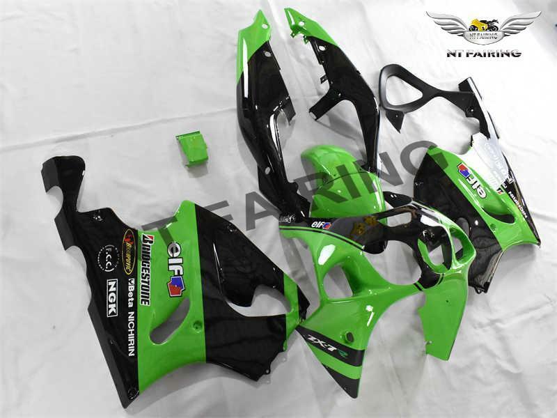 Fit for 1996-2003 Kawasaki ZX7R Black and Green ABS Plastic