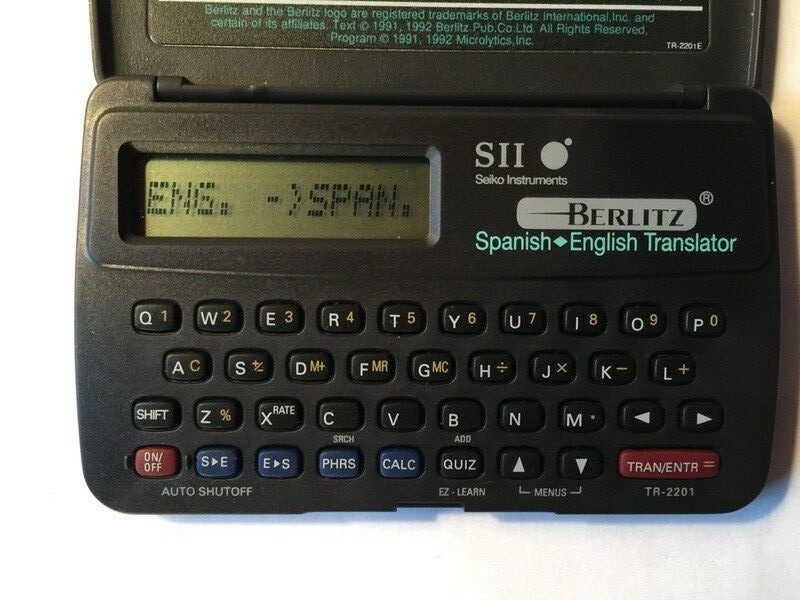 VTG SII Seiko Instruments TR 2201 Berlitz Spanish English Translator (Tested)