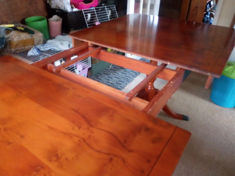 Extending wooden dining table and 6 chairs | in Petworth, West Sussex