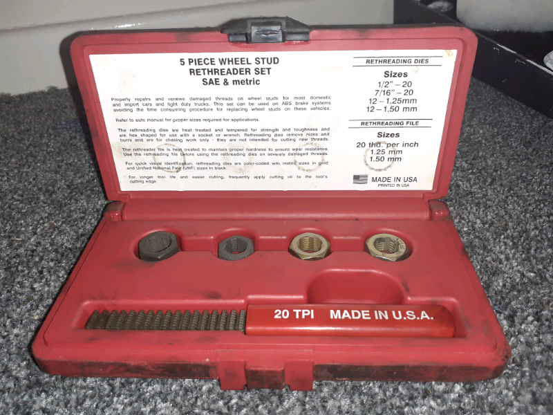 5 piece wheel stud rethreader set in Beddau, Rhondda Cynon Taf Gumtree