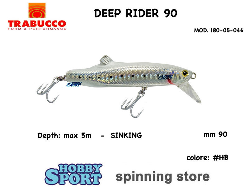 RAPTURE DEEP RIDER 90 MM COLORE HB SILVER WHITE SPINNING SUPER SINKING 18005046