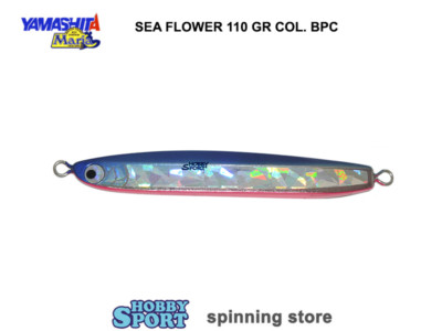 VERTICAL JIG SEA FLOWER YAMASHITA MARIA   110GR col BCP BLUE SILVER PESCA CERNIA