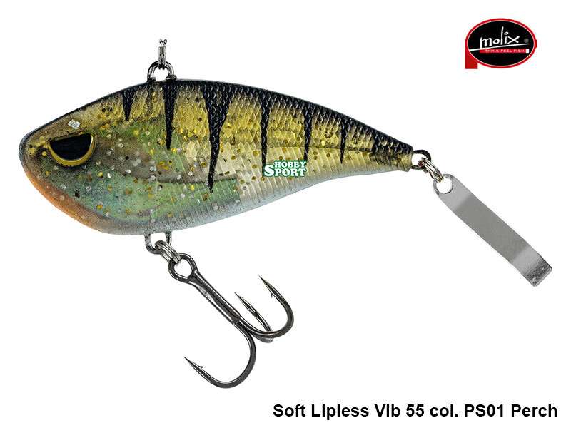 MOLIX  SOFT LIPLESS VIB 55 14 GR LUNGHEZZA 5,5 CM COL PS 01 PERCH BLACK BASS