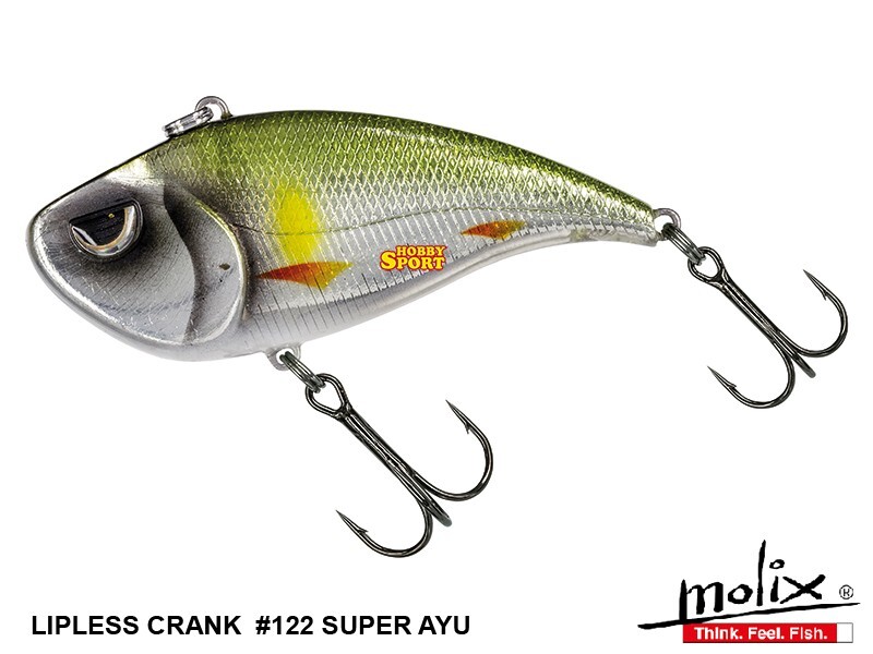 MOLIX  LIPLESS CRANK  20 GR  RATTLIN  7 CM COL 122 SUPER AYU PESCA BASS