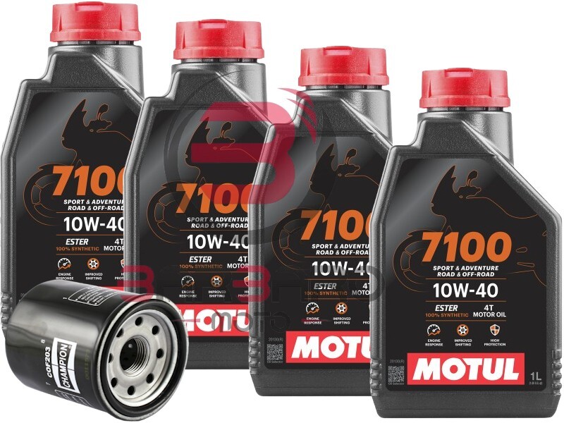 MOTUL 10W40 1L4本 Motul 7100 4T 10W-40 Synthetic Oil 1 Liter (104091
