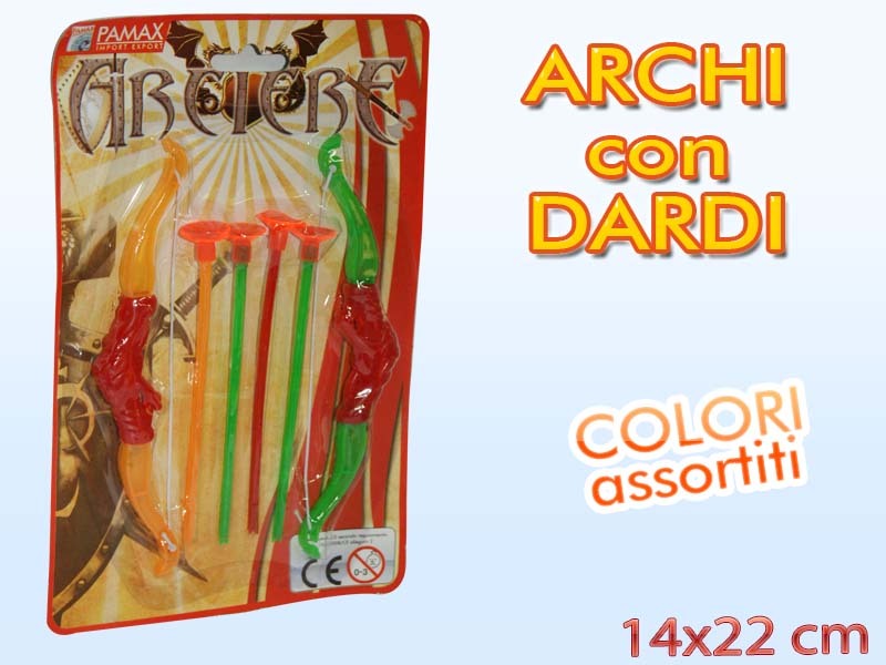2 Archi con 4 Dardi Frecce Gioco Giocattolo Bambino Bimbo moc