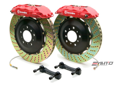Brembo Rear  GT Brake BBK 4pot Red 380x32 Drill Escalade Chevy GMC 1500 07-14