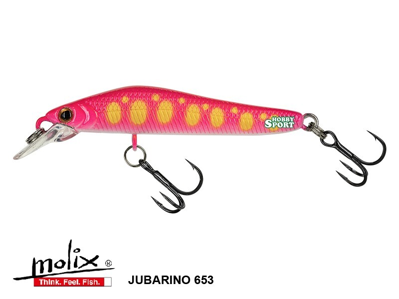 JUBARINO MOLIX  COL 653 PINK ORANGE  PAR  2.5 GR  5 CM  SPINNING TROTA TORRENTE