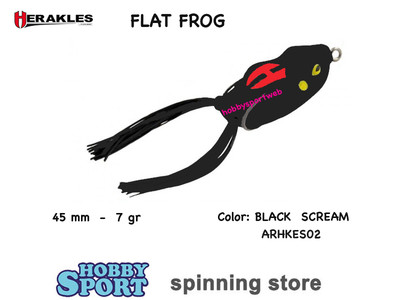 FLAT FROG HERAKLES Col ARHKES02 BLACK SCREAM 7 GR RANA PER SPINNING BLACK BASS