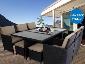 Modern Outdoor Wollongong NEW 12 Seater Wicker Outdoor Dining Furniture - Wollongong Areas
