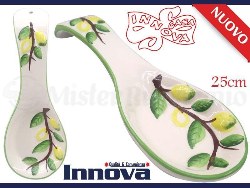 Poggiamestolo Poggia Mestolo In Ceramica Limoni Lunghezza 25cm Cucina dfh