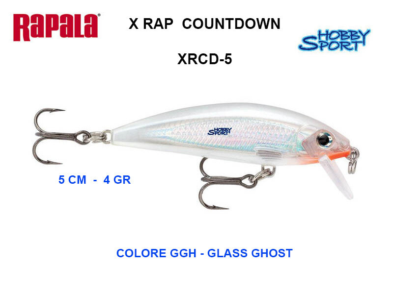 RAPALA X-RAP XRCD 5 COLORE GGH GHOST 4 GR SINKING SPINNING SPIGOLA MARE LAGO