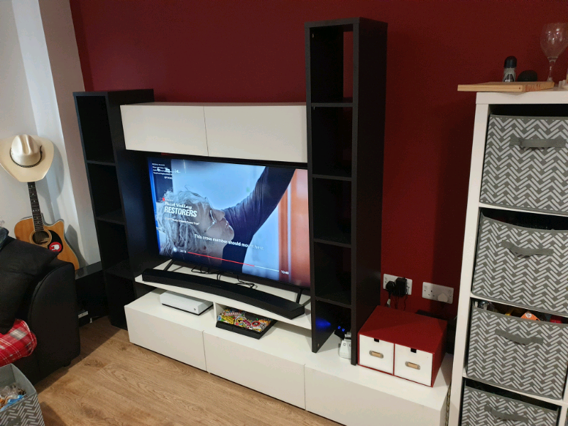 White and black TV unit. in East Kilbride, Glasgow Gumtree